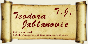Teodora Jablanović vizit kartica